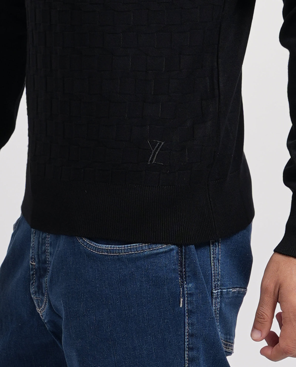 Maglione girocollo uomo Yes Zee con logo ricamato 