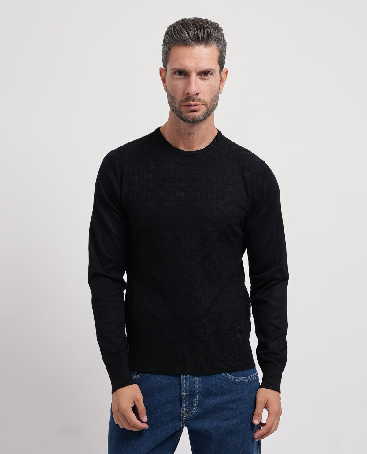 Maglione girocollo uomo Yes Zee con logo ricamato 
