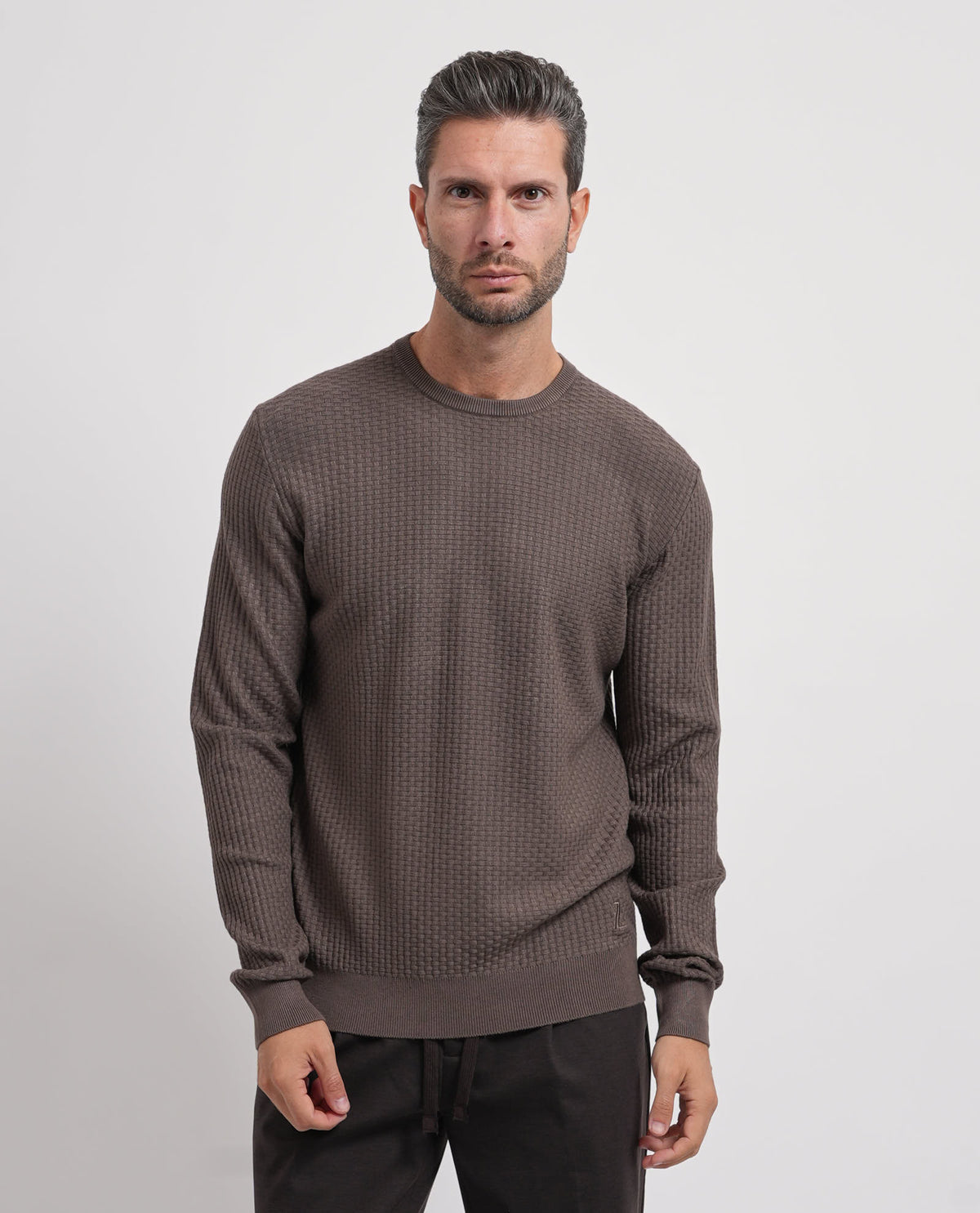 Maglione uomo Yes Zee con mini tramatura all-over 