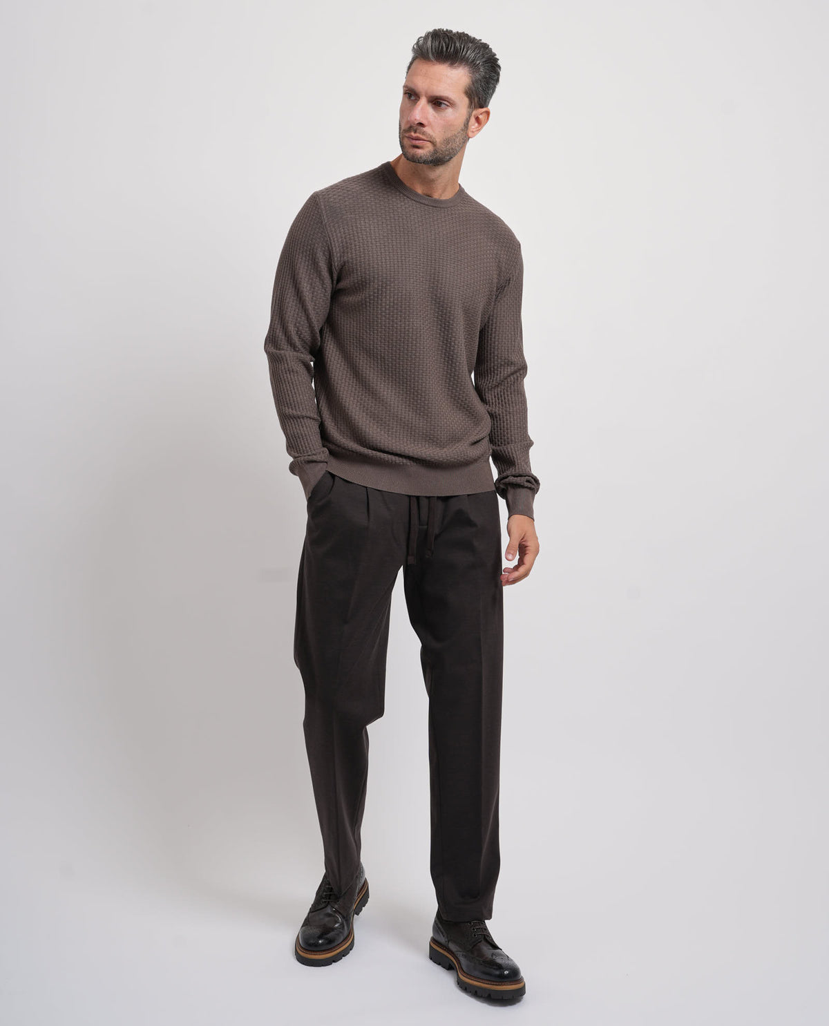 Maglione uomo Yes Zee con mini tramatura all-over 