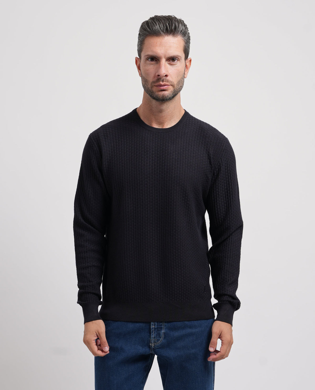 Maglione uomo Yes Zee con mini tramatura all-over 