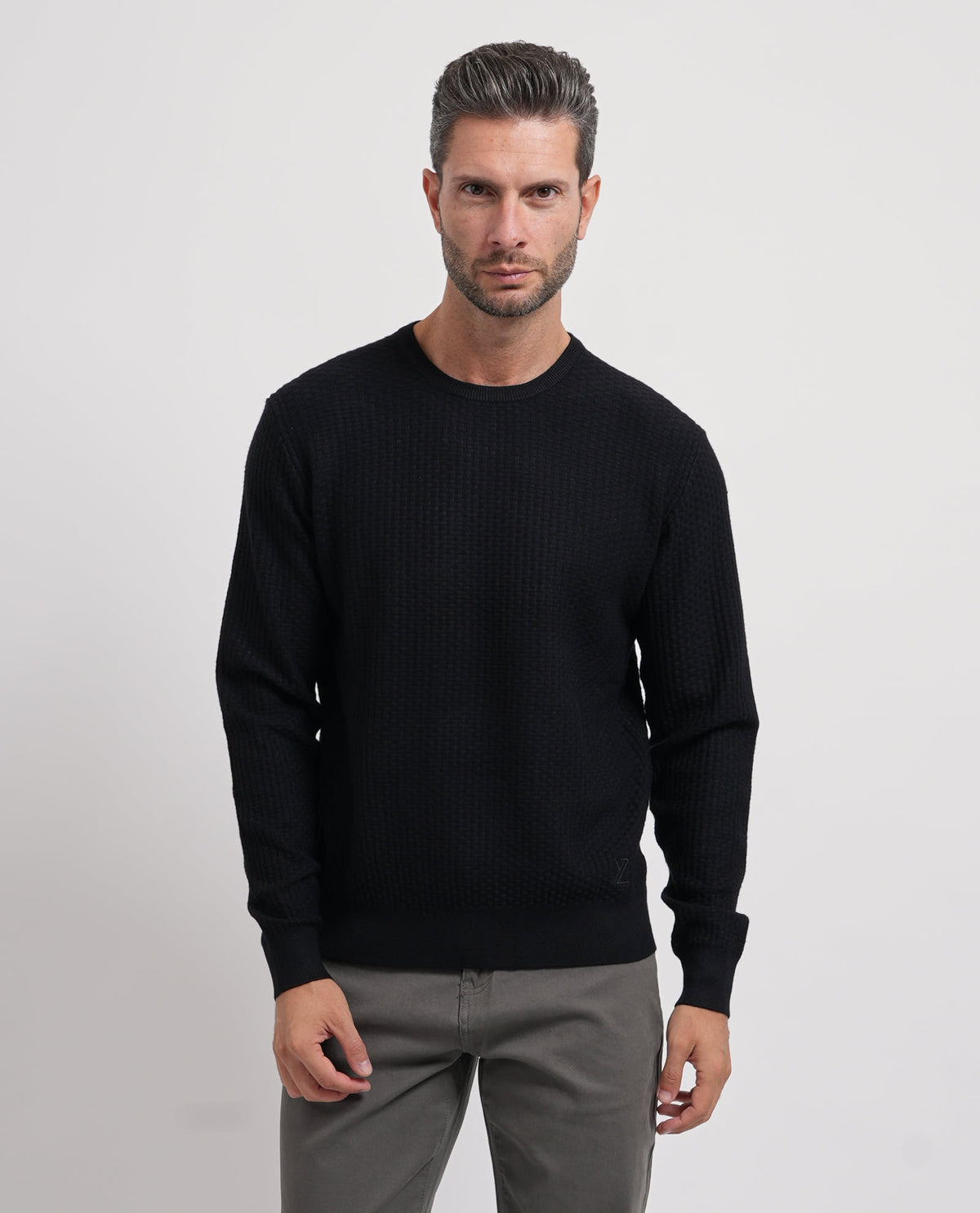 Maglione uomo Yes Zee con mini tramatura all-over 
