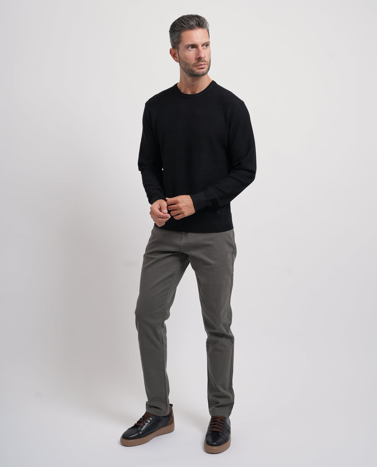 Maglione uomo Yes Zee con mini tramatura all-over 
