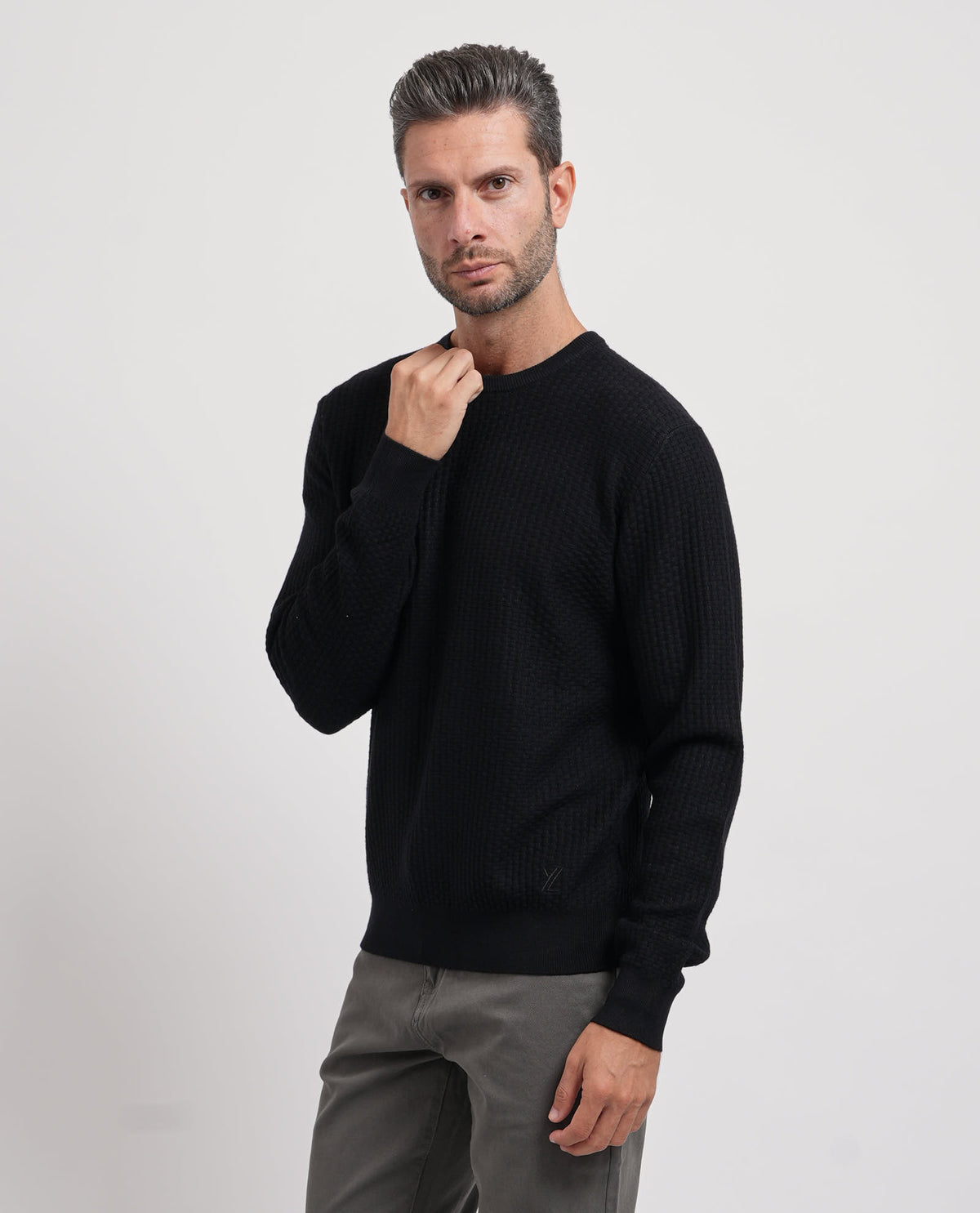 Maglione uomo Yes Zee con mini tramatura all-over 