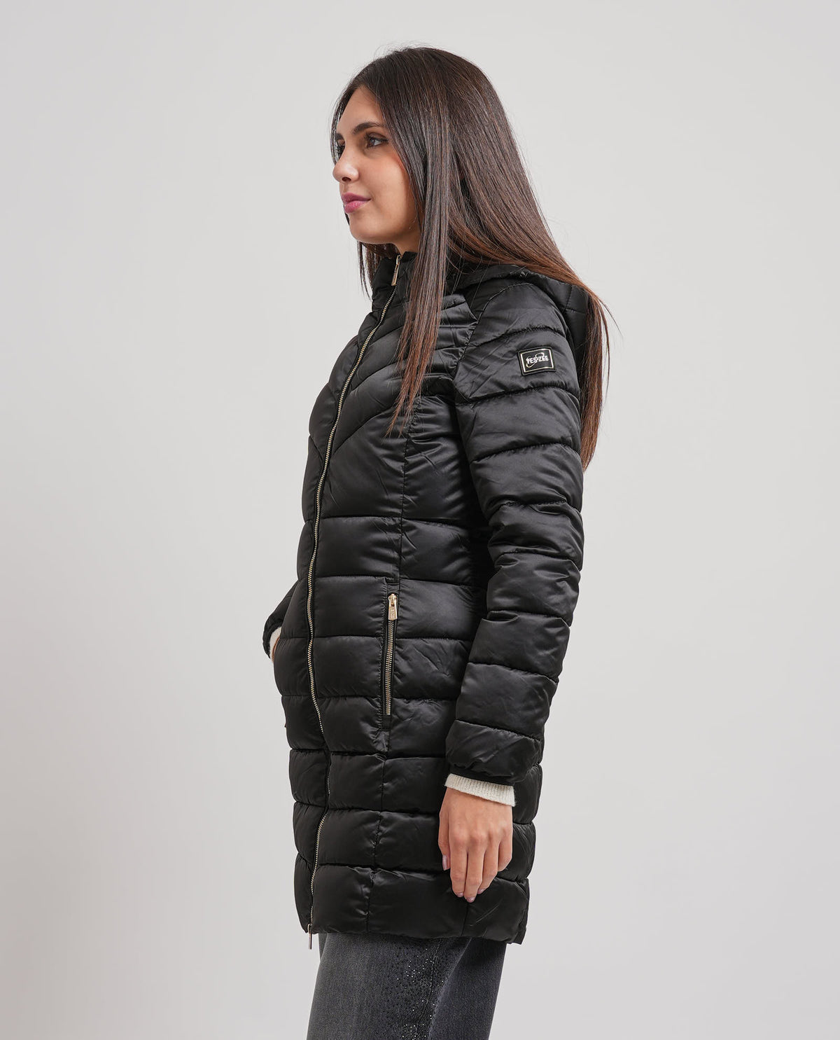 Giubbotto lungo da donna Yes Zee trapuntato 