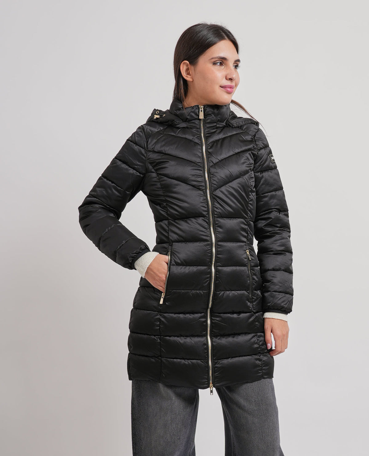 Giubbotto lungo da donna Yes Zee trapuntato 