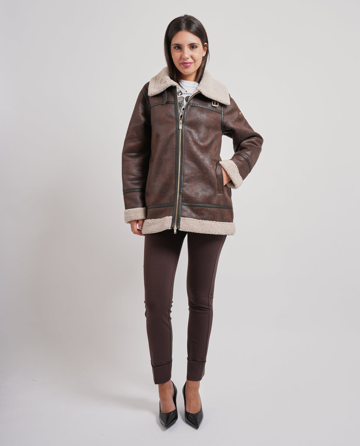 Cappotto donna Yes Zee in montone 