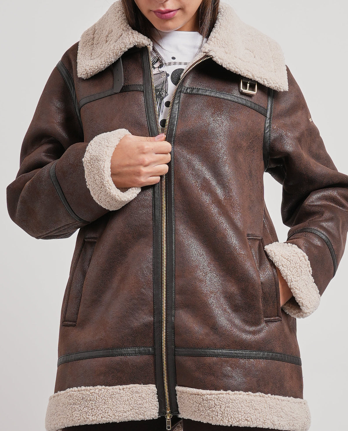 Cappotto donna Yes Zee in montone 
