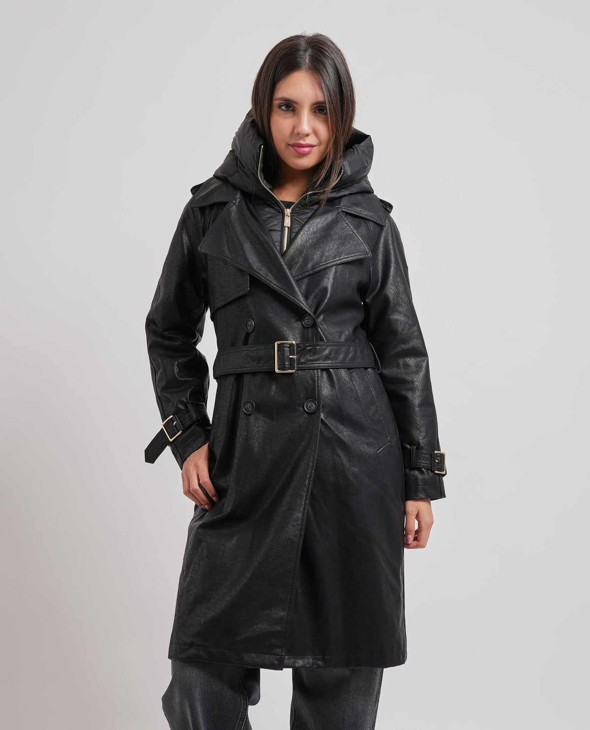 Cappotto lungo donna Yes Zee con gilet interno 