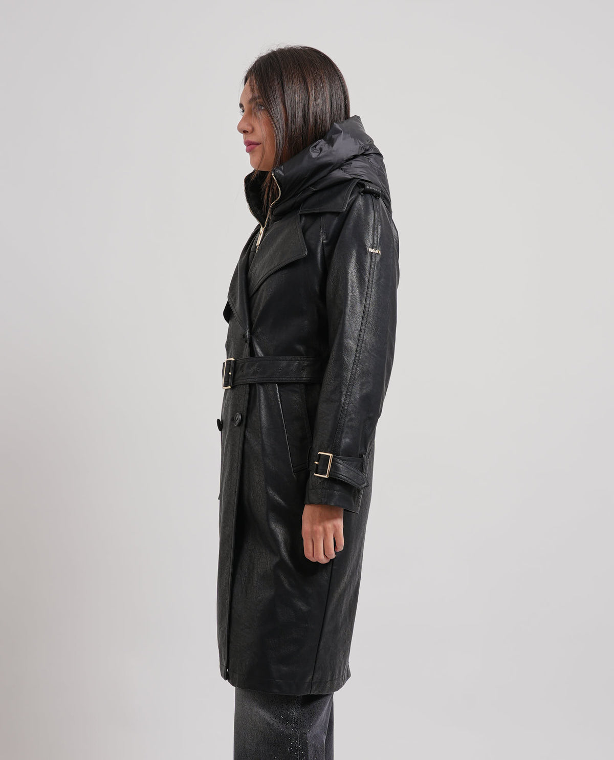 Cappotto lungo donna Yes Zee con gilet interno 