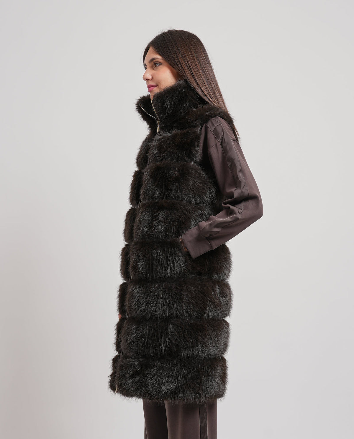 Cappotto a gilet donna Yes Zee smanicato 