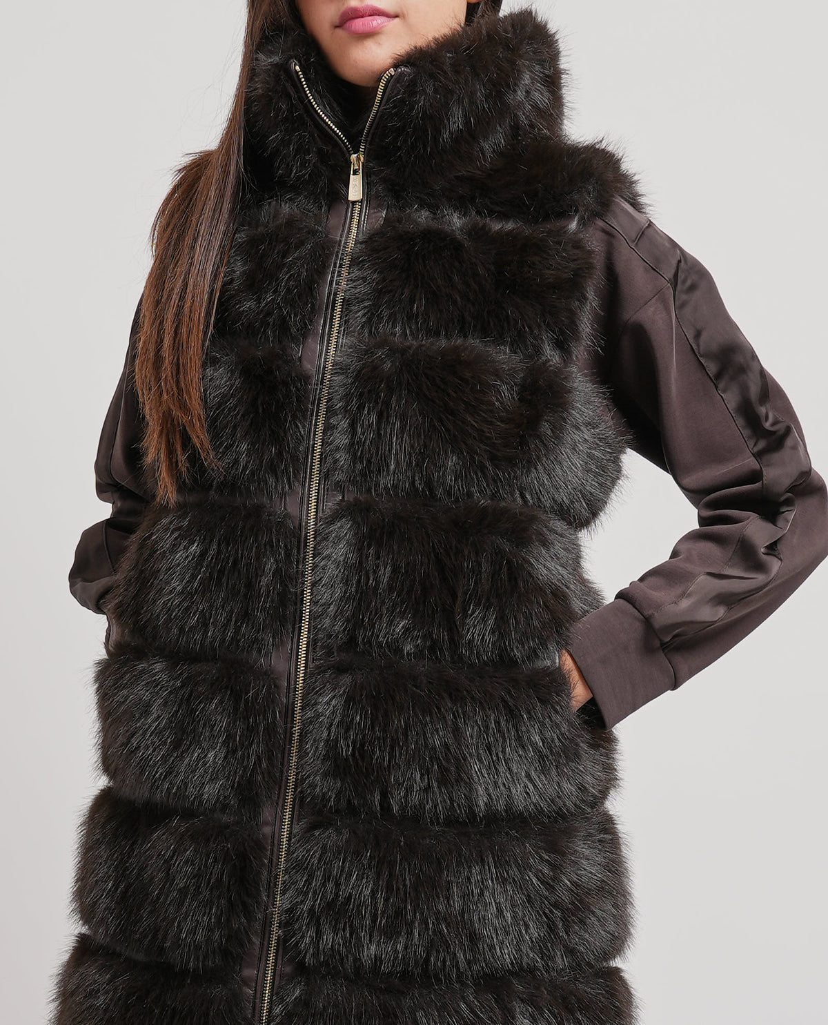 Cappotto a gilet donna Yes Zee smanicato 