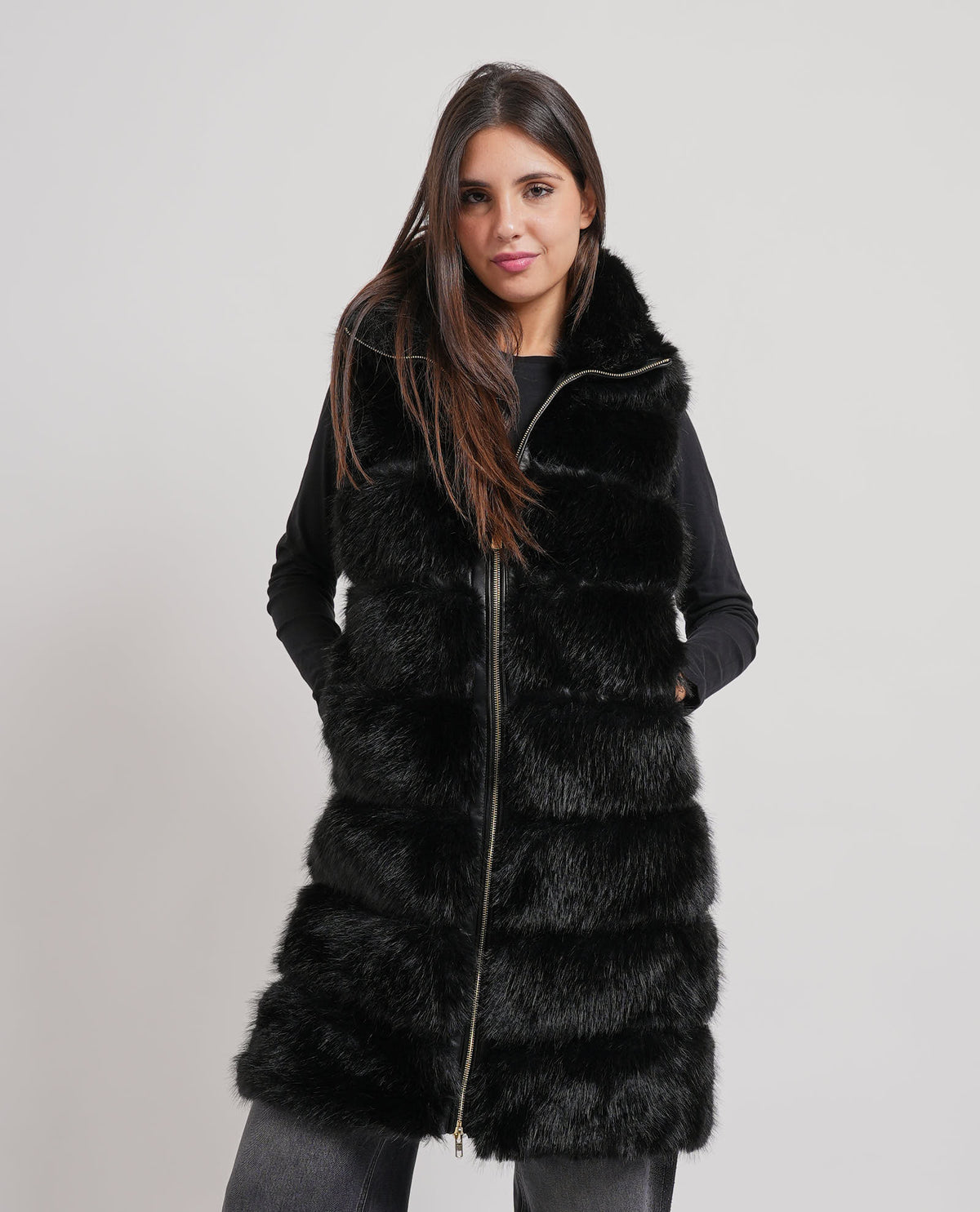 Cappotto a gilet donna Yes Zee smanicato 