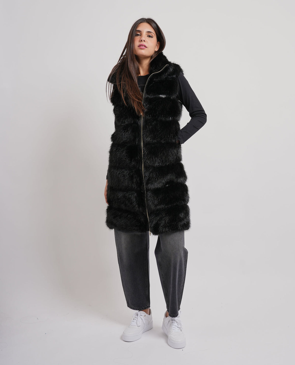 Cappotto a gilet donna Yes Zee smanicato 