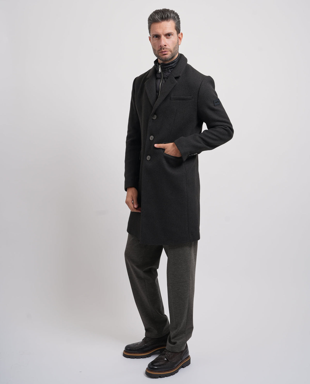 Cappotto uomo Yes Zee in misto lana 