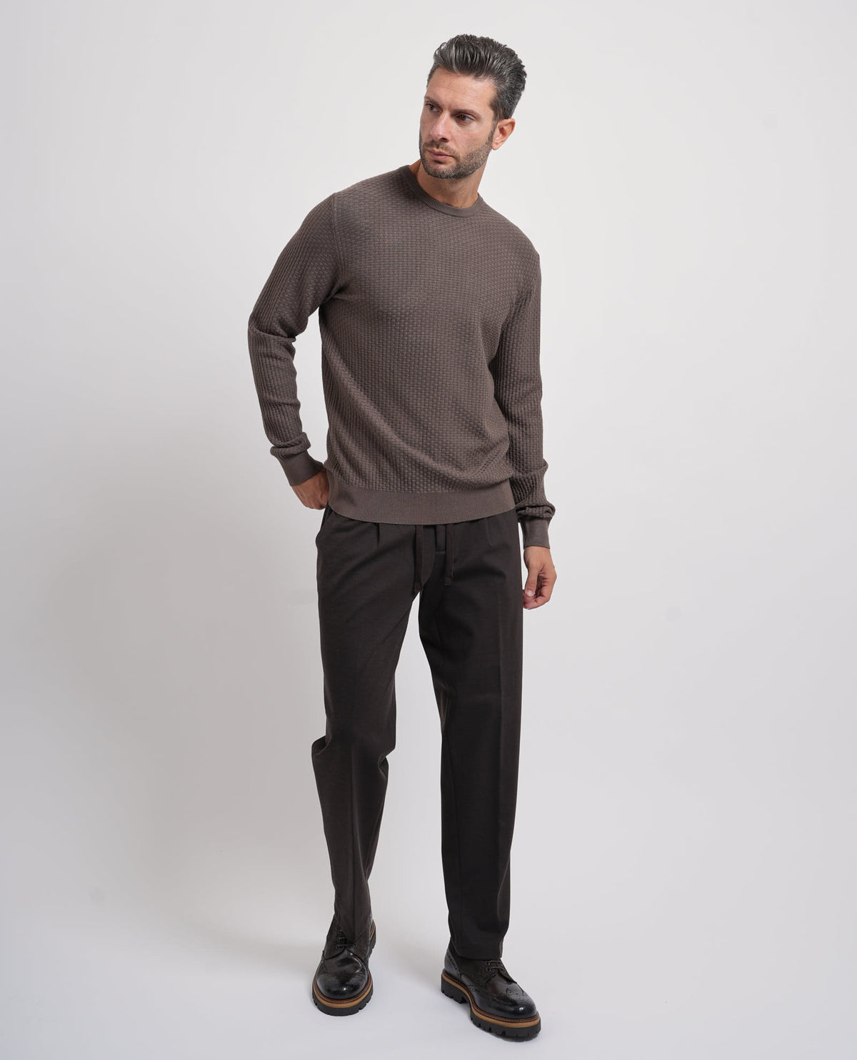 Pantaloni uomo Yes Zee con pinces e laccetto 