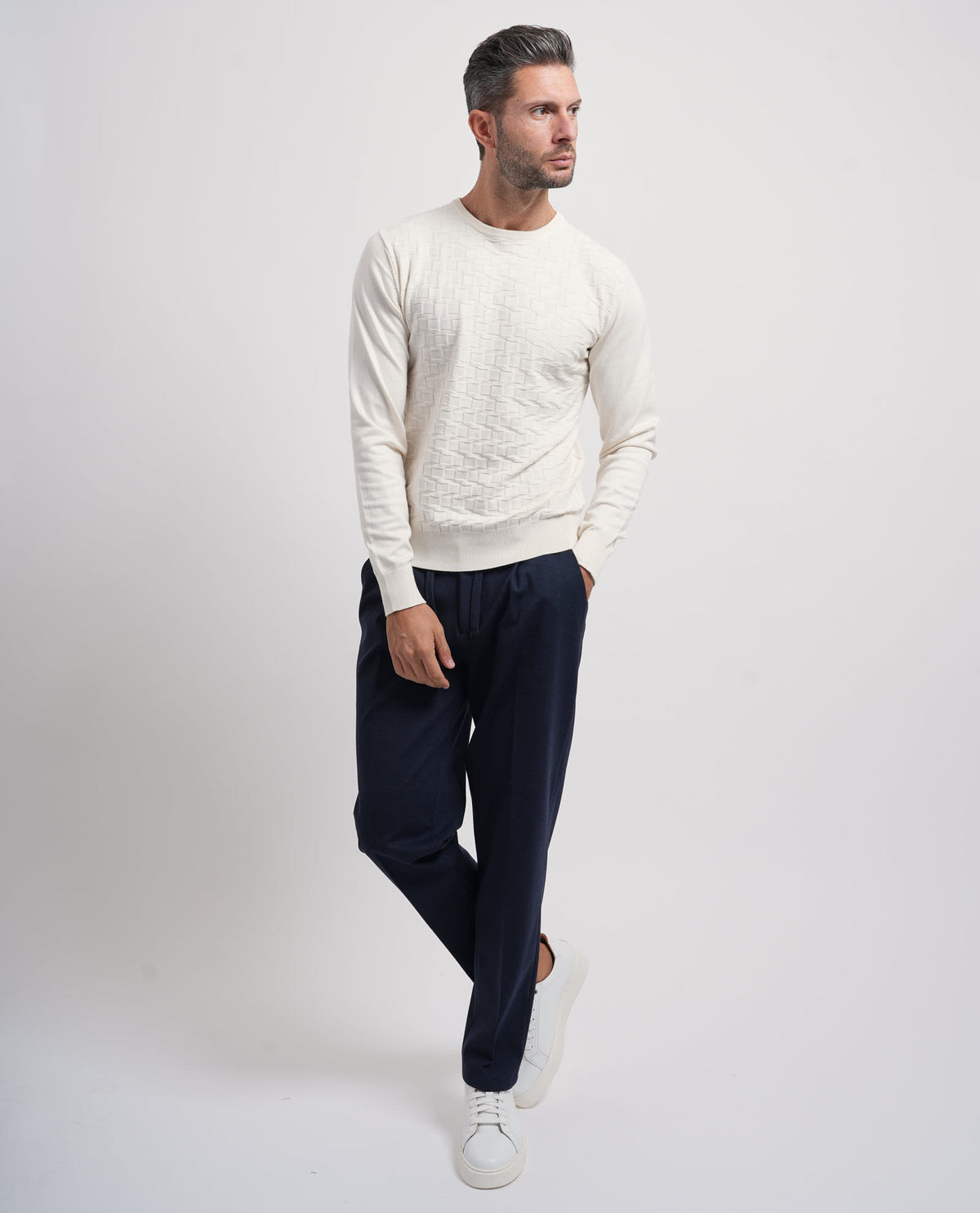 Pantaloni uomo Yes Zee con pinces e laccetto 