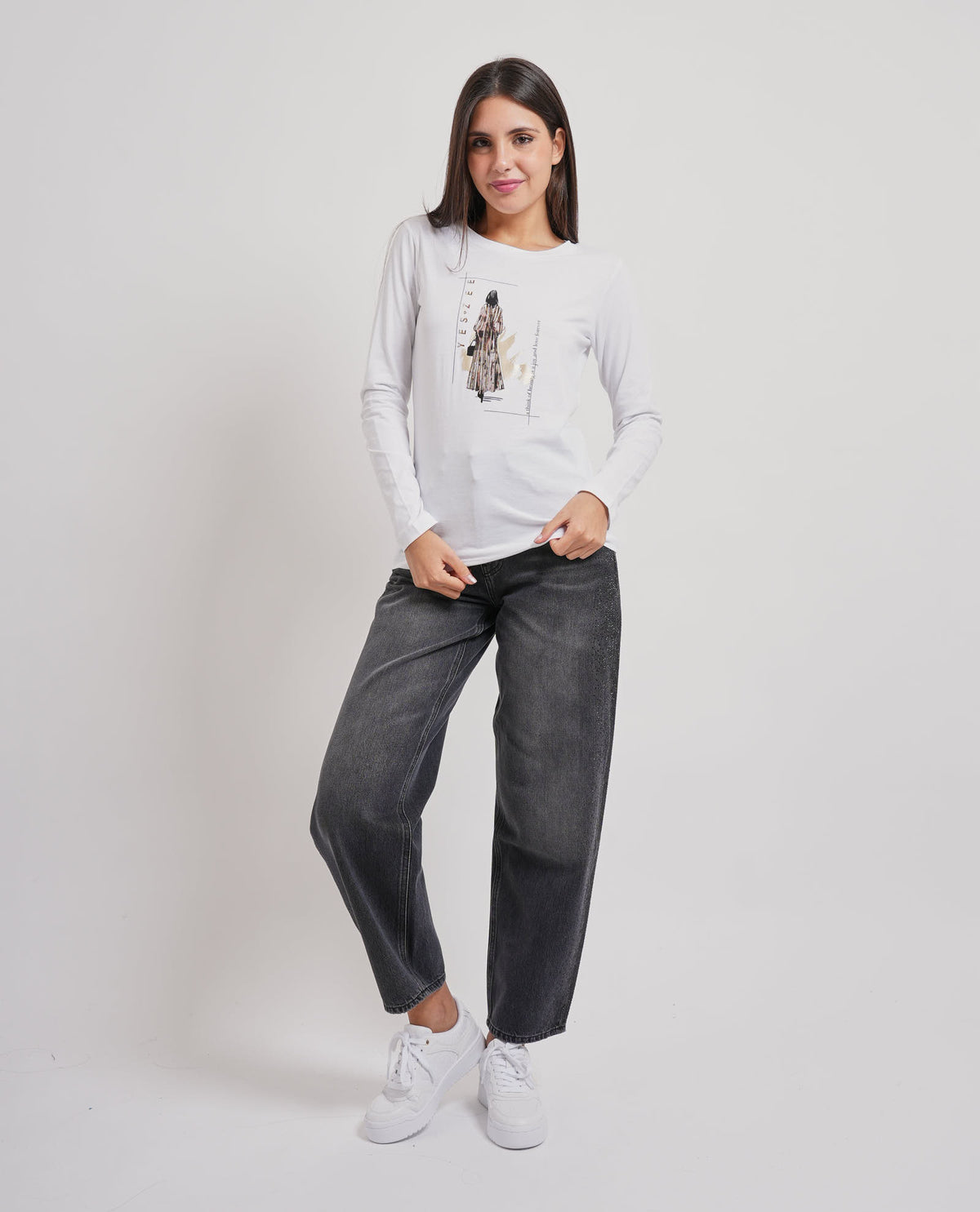 Maglietta donna Yes Zee a maniche lunghe 