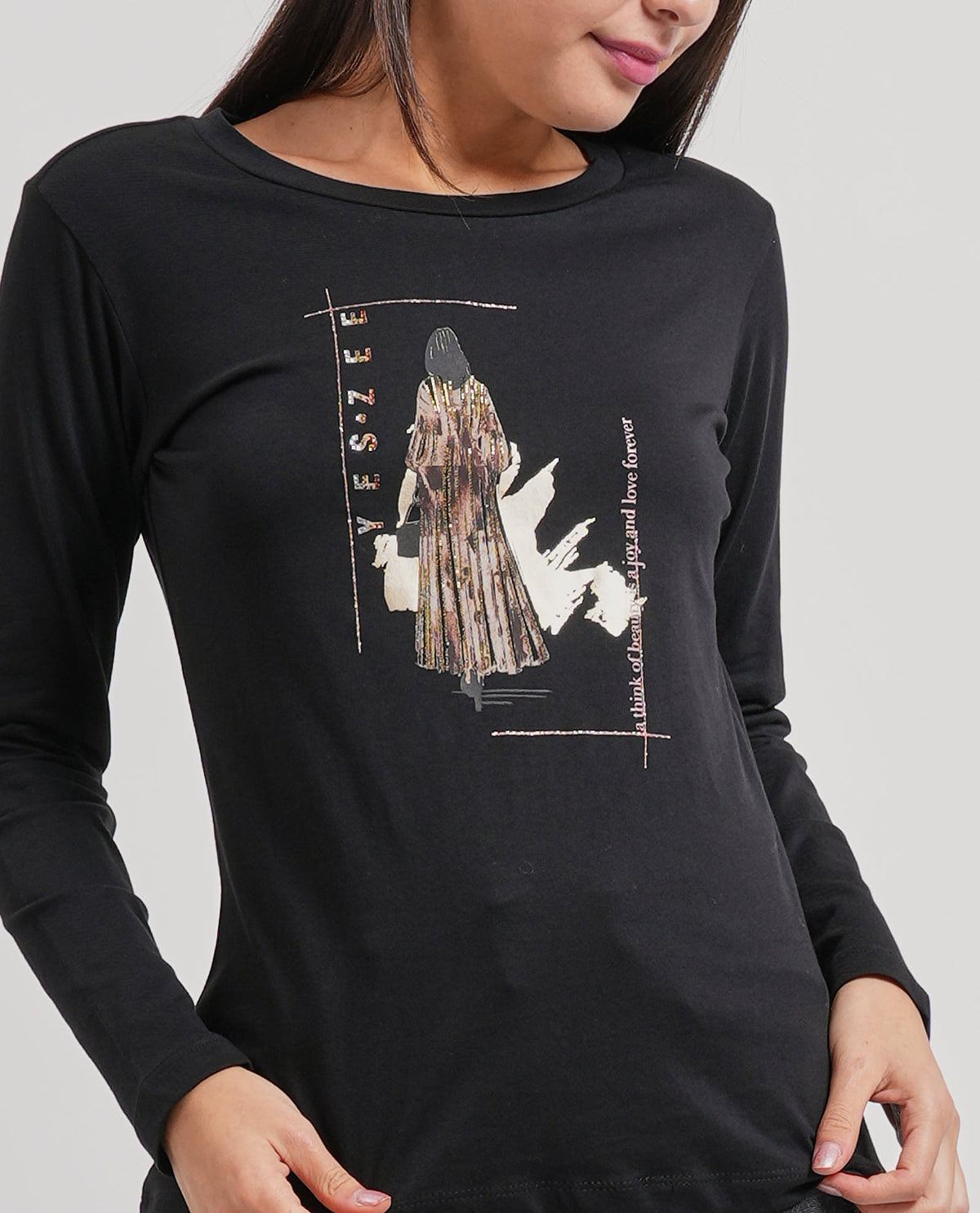 Maglietta donna Yes Zee a maniche lunghe 