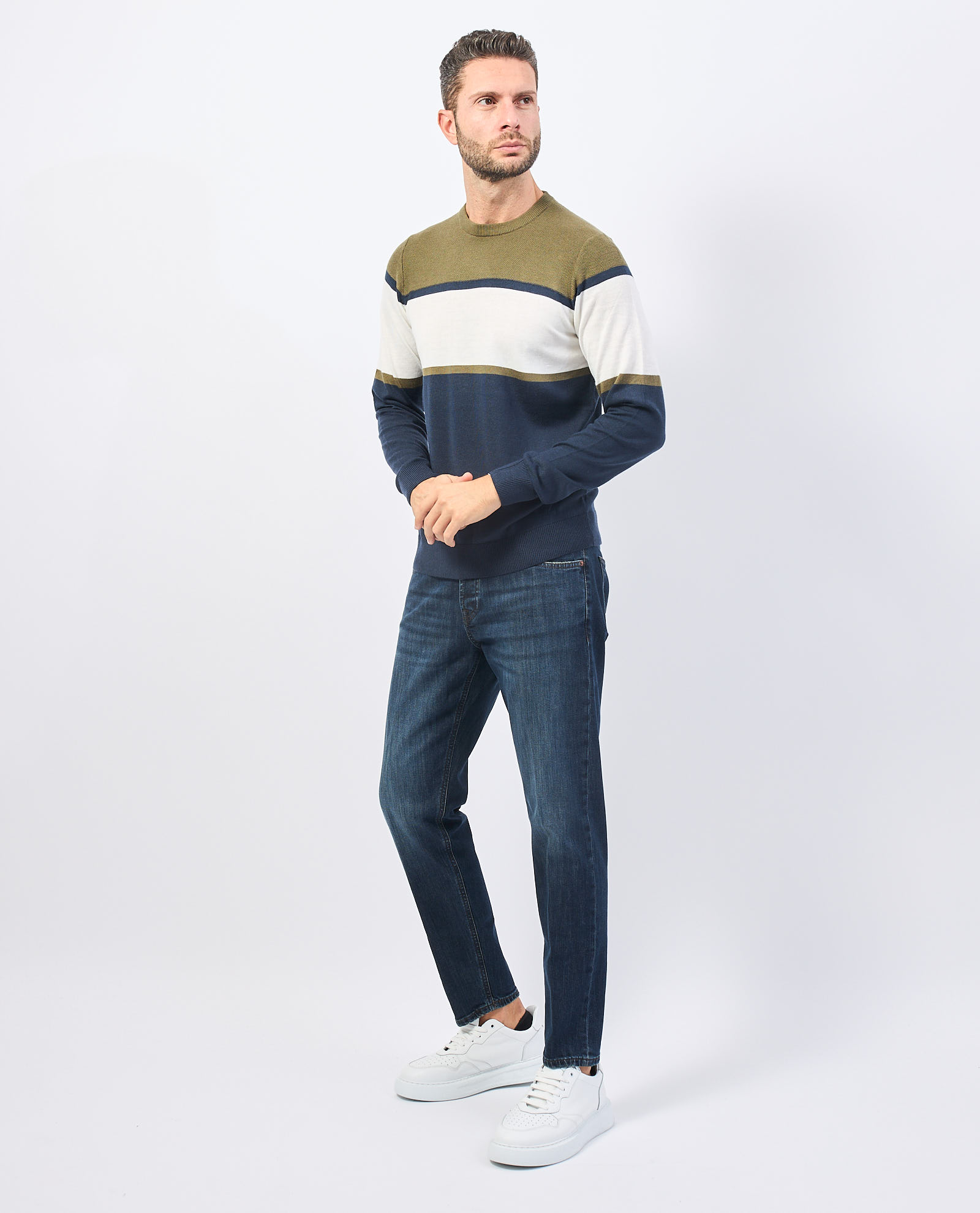 Maglione uomo Yes Zee a blocchi di colore