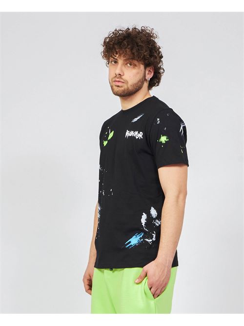 Crew-neck T-shirt with painted effect DISCLAIMER | DS53481NERO