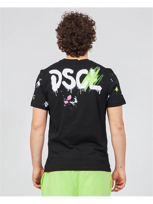 Crew-neck T-shirt with painted effect DISCLAIMER | DS53481NERO