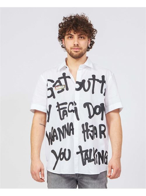 Shirt with lettering print DISCLAIMER | DS53517BIANCO