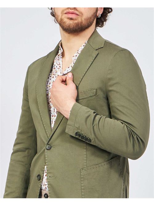 Jacket with peak lapels and cuts on the back SETTE/MEZZO | R7002-CAMOMILLAMILITARE