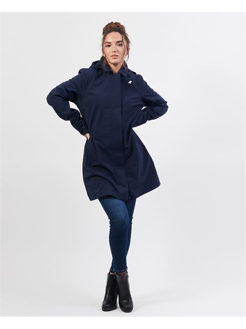 Giacca lunga Mathy di K-way con cappuccio e logo K-WAY | K2148BW-MATHYA2B