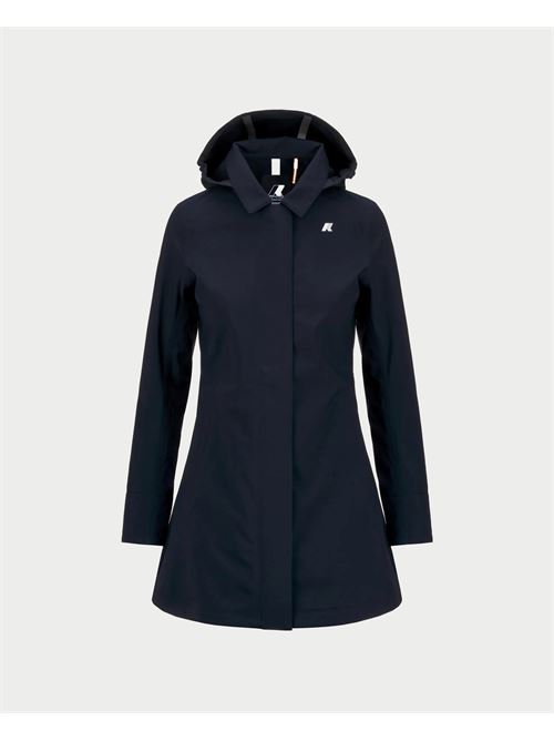Giacca lunga Mathy di K-way con cappuccio e logo K-WAY | K2148BW-MATHYA2B