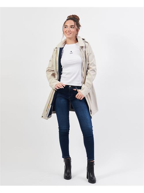 Giacca lunga Mathy di K-way con cappuccio e logo K-WAY | K2148BW-MATHYATC