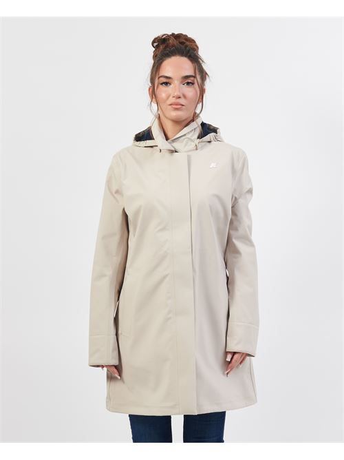 Giacca lunga Mathy di K-way con cappuccio e logo K-WAY | K2148BW-MATHYATC