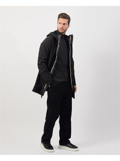 Giacca lunga K-way Marlyn con cappuccio e logo K-WAY | K7126UW-MARLYNA3C