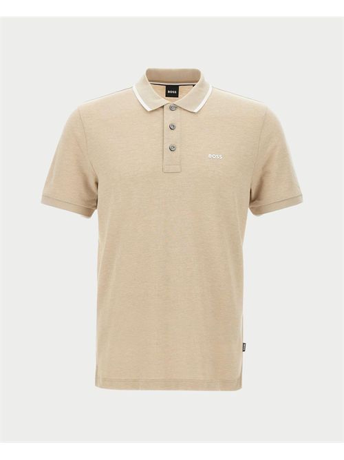 Polo uomo in piquè di cotone con logo BOSS | 50494697290