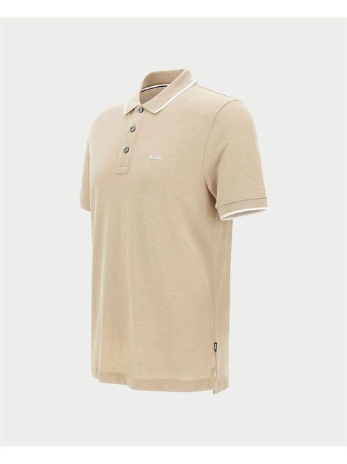 Polo uomo in piquè di cotone con logo BOSS | 50494697290