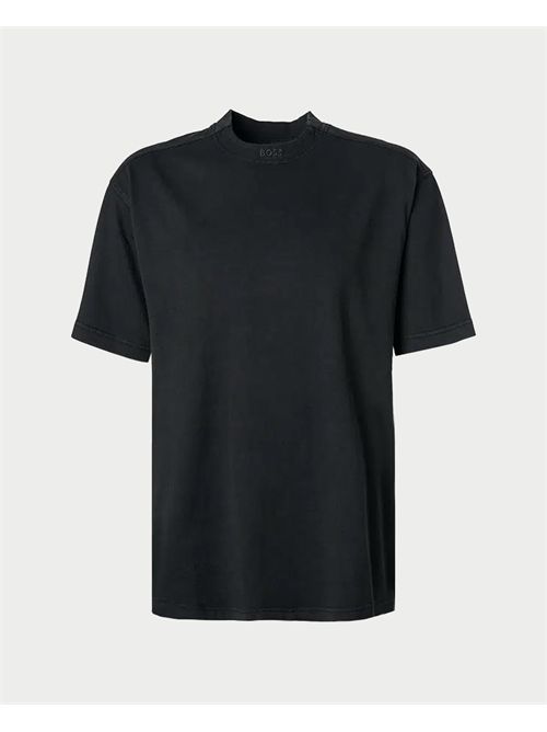T-shirt nera Boss con logo sul collo BOSS | 50521805001