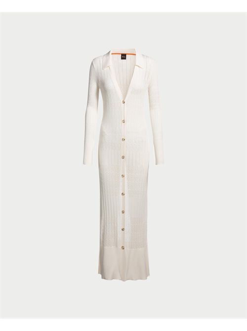 Cardigan lungo in maglia Boss con colletto BOSS | 50535494118