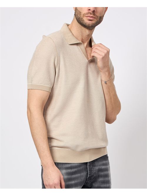 Men's cotton blend polo with johnny collar BOSS | 50537654131