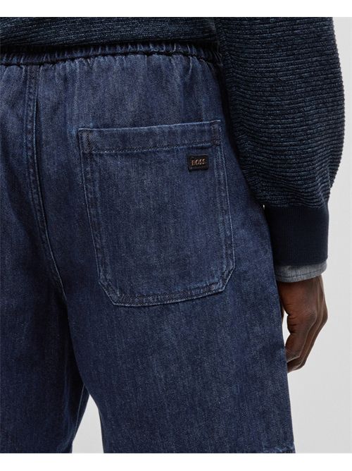 Bermuda uomo Boss denim lavaggio blu scuro BOSS | 50537789405