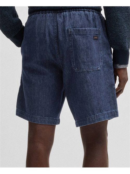 Bermuda uomo Boss denim lavaggio blu scuro BOSS | 50537789405