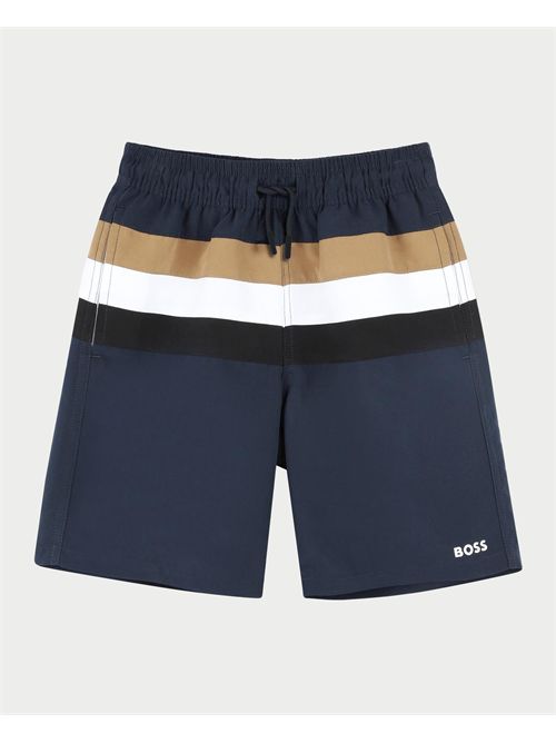 Costume da mare bambini Boss a blocchi di colore BOSS | J51975849