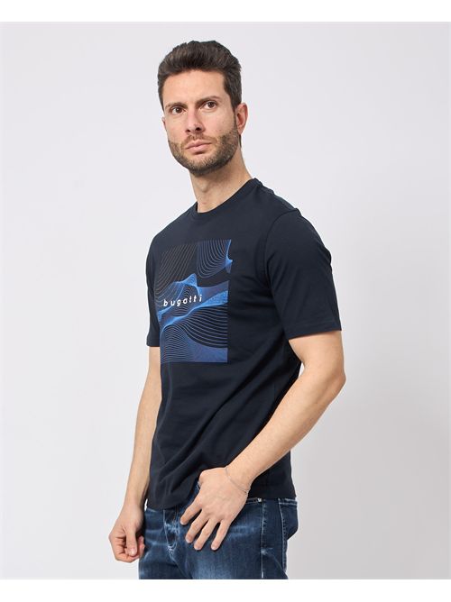 T-shirt bleu Bugatti avec imprimé sur le devant BUGATTI | 8350-75044C390