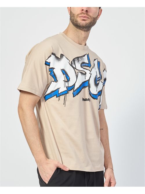 Men's T-shirt Disclaimer with decomposed logo DISCLAIMER | DS54820SAFARI