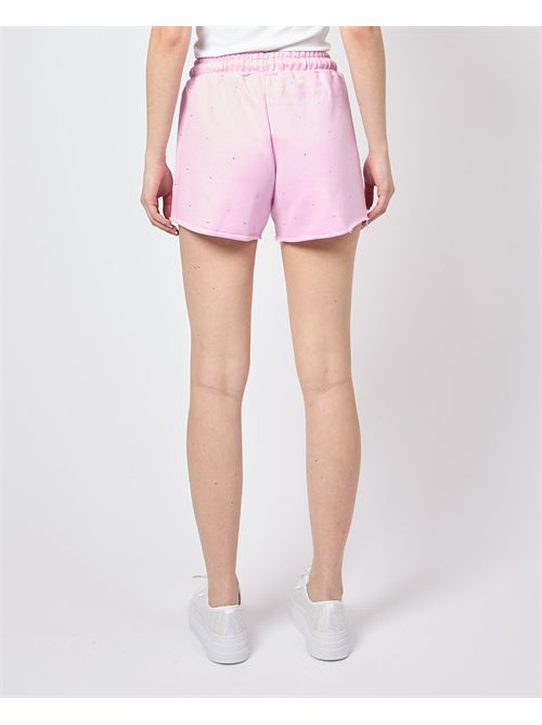 Disclaimer fleece shorts with elastic and drawstring DISCLAIMER | DS54932ROSA