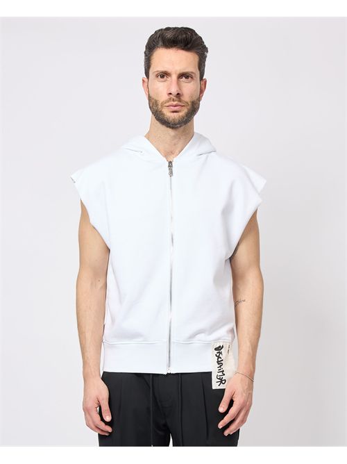 Felpa uomo Disclaimer smanicata con cappuccio DISCLAIMER | DS55009BIANCO