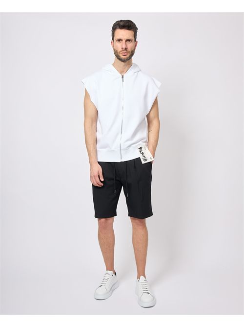Felpa uomo Disclaimer smanicata con cappuccio DISCLAIMER | DS55009BIANCO