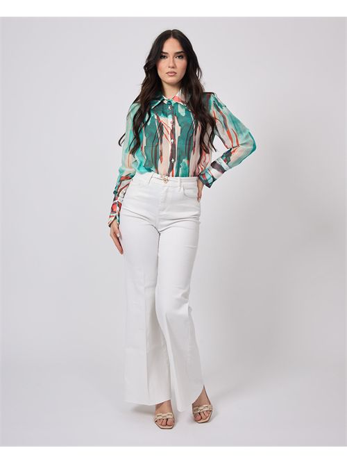 Jean bootcut évasé Gaudi pour femme avec ceinture GAUDI | 511BD250172101