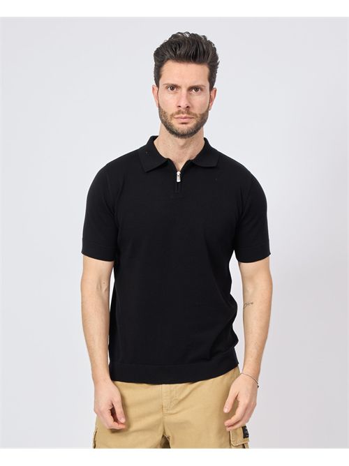 Gazzarrini men's polo with zip GAZZARRINI | ME512NERO
