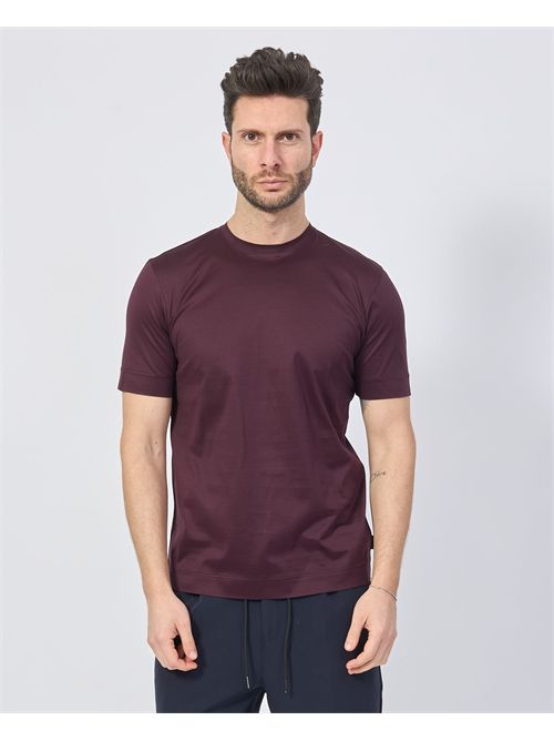 Gazzarrini men's T-shirt basic Scottish yarn GAZZARRINI | TE210PRUGNA