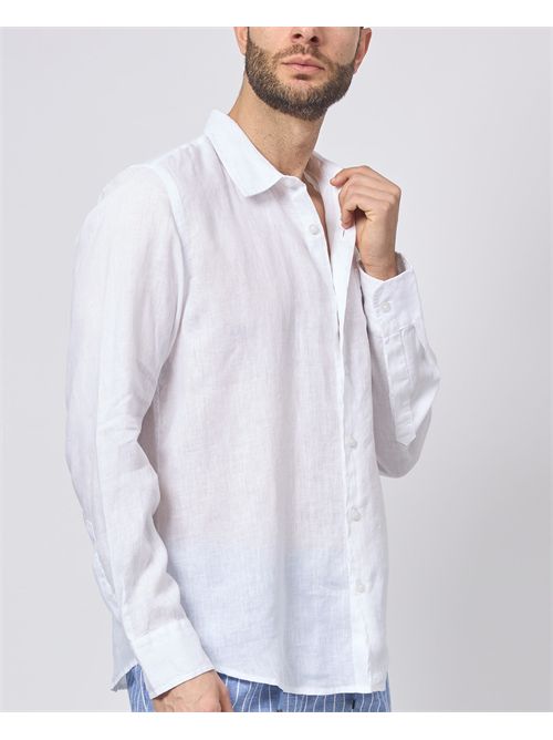 Guess white shirt in linen blend GUESS | M5GH73-WH3J0G011